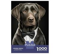 1000 Piece Puzzle for Adults, Labrador Dog with A Tuxedo Artwork, Mindfulness Activity, Winter Indoor Entertainment, Durable Puzzle Pieces, 38x26cm/1000pcs