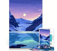 1000-piece Puzzle for Adults Lake Louise at Night Fine Joint Fun Smart Challenge Fun Quiet Game Time Birthday Hobby Gift (50x75cm)
