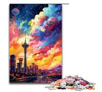 1000 Piece Puzzle For Adults Las Vegas Nevada Is Surrounded by SplattersLots of Colour Game Puzzles for Is Ideal As A Gift for The Whole Family 75x50cm