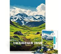 1000-piece Puzzle for Adults Laugavegur Trail Iceland Landscape Art Premium Cut Fun Brain Boosting Play Chill Game Play Christmas Calm Gift (50x75cm)