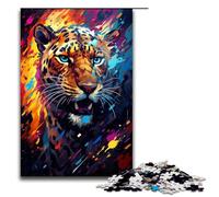 1000 Piece Puzzle For Adults Leopard in The Crater Is Surrounded by SplattersLots Game Puzzles for Is Ideal As A Gift for The Whole Family 75x50cm