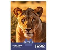 1000 Piece Puzzle for Adults, Lioness Wildlife Photo Artwork, Creative Leisure Activity, Idea, Precision Cut Pieces, 52x38cm/1000pcs