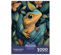 1000-piece Puzzle for Adults Lizard In Lush Foliage Jigsaws for Adults Family Games Precision Cutting Unique Birthday And Xmas Gifts 38x26cm/1000pcs