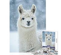 1000-piece Puzzle for Adults Llama in Snowfall Portrait Puzzles for Teenagers Staycation Kill Time Help The Brain Exercise Unique Birthday And Gifts (50x75cm)