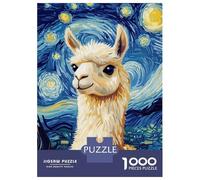 1000-piece Puzzle for Adults Llama Starry Night Art-1 Puzzles for Adults Toy Wall Decor Home Decoration Unique Birthday And Xmas Gifts 52x38cm/1000pcs