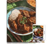 1000 Piece Puzzle For Adults Loco Moco Plate Lunch Illustration Brainteaser Family Games Enhance Memory Anti-Stress Toys Size 38x26cm