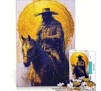 1000-piece Puzzle for Adults Lone Rider in Gold Educational Games Train Your Brain And Hands Artists' Collection Fine Arts 38x26cm