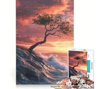 1000-piece Puzzle for Adults Lonely Tree in Sea Educational Games Train Your Brain And Hands Artists' Collection Fine Arts 50x75cm