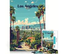 1000 Piece Puzzle For Adults Los Angeles Cityscape Smooth Joint Fun Logic Puzzle Play Casual Game Time Xmas Scene Art (38x52cm)