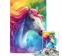 1000-piece Puzzle for Adults Magical Rainbow Unicorn Help The Brain Exercise Difficult Challenge Relaxing Games for 14+ Puzzle Game Offered (38x52cm)