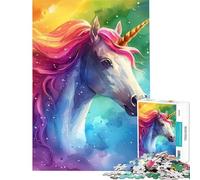 1000-piece Puzzle for Adults Magical Rainbow Unicorn Help The Brain Exercise Difficult Challenge Relaxing Games for 14+ Puzzle Game Offered (38x26cm)