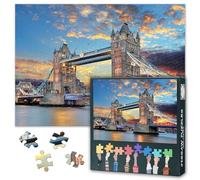 1000 Piece Puzzle for Adults - Majestic Tower Bridge in London UK Sunset Landscape Jigsaw Puzzles for Adults 1000 Pieces - 27.5x19.7 in