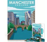 1000 Piece Puzzle For Adults Manchester England Art Neat Edge Decor Brain Activity Fun Easy Time Fun Birthday Mind Gift (50x75cm)
