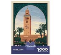 1000 Piece Puzzle for Adults, Marrakesh Travel Artwork, Mindfulness Activity, Winter Indoor Entertainment, Precision Cut Pieces, 70x50cm/1000pcs