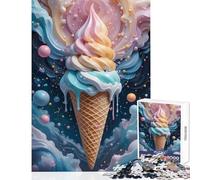 1000-piece Puzzle for Adults Melting Ice Cream Dream Enjoyable Group Leisure Activity Special Festive Holiday Surprise Gifts (38X26cm)
