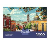 1000 Piece Puzzle for Adults, Mexico City Skyline Artwork, Challenging Brain Teaser, Idea, Premium Thick Cardboard, 38x26cm/1000pcs