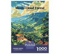 1000 Piece Puzzle for Adults, Mindo Cloud Forest Colombia Illustration Artwork, Challenging Brain Teaser, for Puzzle Lovers, Precision Cut Pieces, 52x38cm/1000pcs