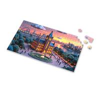 1000 Piece Puzzle For Adults Miniature Clock Tower Illuminated By Sunset Picture Puzzle Games For Kids 8-12 Toddlers Toys(300PCS)
