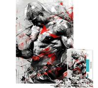 1000 Piece Puzzle For Adults MMA Fighter Red And Black Jigsaw Puzzle Hands-on Game Hand Speed Race Deal As Gifts for The Whole Family (size 38x52cm)
