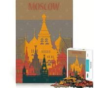1000-piece Puzzle for Adults Moscow Fine Joint Fun Smart Challenge Fun Quiet Game Time Birthday Hobby Gift (38x26cm)
