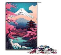 1000 Piece Puzzle For Adults Mount Fuji And Temple by SplattersLots of Thick Color Game Puzzles for Is Ideal As A Gift for The Whole Family 75x50cm