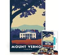 1000-piece Puzzle for Adults Mount Vernon Virginia Poster Fine Joint Fun Smart Challenge Fun Quiet Game Time Birthday Hobby Gift (50x75cm)