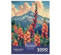 1000 Piece Puzzle for Adults, Mountain Flowers Artwork, Relaxing Puzzle Experience, Festive Season Fun, Pieces, 52x38cm/1000pcs