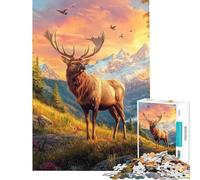 1000-piece Puzzle for Adults Mountain Majesty Elk's Grace Puzzles for Teenagers Staycation Kill Time Help The Brain Exercise Unique Birthday And Gifts (Size 50x75cm)