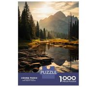 1000 Piece Puzzle For Adults Mountain River Sunset Landscape Adult Jigsaw Puzzle Relaxing Games Birthday Present Deal As Gifts for The Whole Family 52x38cm/1000pcs