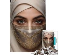 1000-piece Puzzle for Adults Muslim Woman Wearing Hijab Educational Challenge Stress Reliever Educational Games Suitable for People Aged 14 And Above (38x52cm)