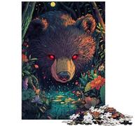 1000-piece Puzzle for Adults Mystic Bear's Glow Puzzles for Teenagers Staycation Kill Time Help The Brain Exercise Unique Birthday And Gifts (38x52cm/1000pcs)