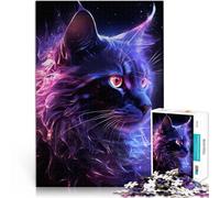 1000-piece puzzle for adults Mystical Cat Made of wood,for age 14+ wall decoration Games Toys Gift。size:50x75cm/14.96x20.47inch