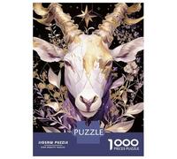 1000 Piece Puzzle for Adults, Mystical Goat with Golden Horns And Flowers Artwork, Challenging Brain Teaser, for Puzzle Lovers, Premium Puzzle Pieces, 70x50cm/1000pcs
