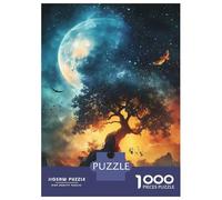 1000-piece Puzzle for Adults Mystical Tree Under Moon Jigsaws for Adults Family Games Precision Cutting Unique Birthday And Xmas Gifts 52x38cm/1000pcs