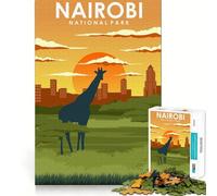 1000 Piece Puzzle For Adults Nairobi National Park Smooth Joint Fun Logic Puzzle Play Casual Game Time Xmas Scene Art (38x26cm)