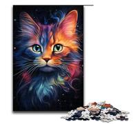 1000 Piece Puzzle For Adults Nebula Cat's Colorful Psychedelic Game Puzzles for Is Ideal As A Gift for The Whole Family 1000 PCS(75x50cm)