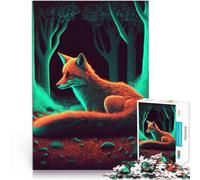 1000 Piece Puzzle For Adults neon fox Learning Educational Toy 38x52cm for is ideal as a gift for the whole family for and Age 14 Years Up