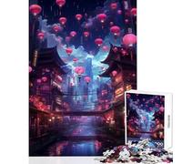 1000-piece Puzzle for Adults Neon Tokyo Sakura Street Jigsaw Puzzles for Adults But Fun And Humorous Help The Brain Exercise Gifts for Friends And Family (50x75cm)