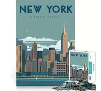 1000 Piece Puzzle For Adults New York Neat Edge Decor Brain Activity Fun Easy Time Fun Birthday Mind Gift (50x75cm)