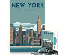 1000 Piece Puzzle For Adults New York Neat Edge Decor Brain Activity Fun Easy Time Fun Birthday Mind Gift (38x26cm)
