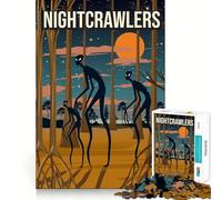 1000 Piece Puzzle For Adults Nightcrawlers Cryptid Cryptozoology Art Smooth Joint Fun Logic Puzzle Play Casual Game Time Xmas Scene Art (50x75cm)