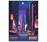 1000 Piece Puzzle for Adults, Nighttime Cityscape Artwork, Challenging Brain Teaser, for Puzzle Lovers, Precision Cut Pieces, 52x38cm/1000pcs