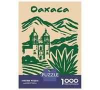 1000 Piece Puzzle for Adults, Oaxaca Landscape with Church And Agave Artwork, Creative Leisure Activity, Idea, Precision Cut Pieces, 52x38cm/1000pcs