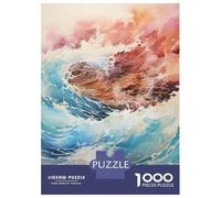 1000-piece Puzzle for Adults Ocean Wave Art Print Teenager Puzzles Anti-Stress Toys Difficult Challenge Fun Activities at Home 38x26cm/1000pcs
