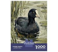 1000 Piece Puzzle for Adults, Oil Painting of A Coot Bird Artwork, Mindfulness Activity, for Puzzle Lovers, Durable Puzzle Pieces, 38x26cm/1000pcs