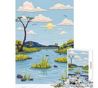 1000-piece Puzzle for Adults Okavango Delta Landscape Puzzles for Teenagers Staycation Kill Time Help The Brain Exercise Unique Birthday And Gifts (38x26cm)