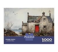 1000-piece Puzzle for Adults Old Stone Cottage Teenager Puzzles Anti-Stress Toys Difficult Challenge Fun Activities at Home 52x38cm/1000pcs
