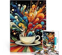 1000 Piece Puzzle For Adults One line cup of coffee Interessante Stressreduzierung Tolle Geschenke und Spielzeuge52x38cm