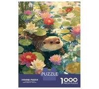 1000-piece Puzzle for Adults Otter in Lily Pond Jigsaws for Adults Family Games Precision Cutting Unique Birthday And Xmas Gifts 70x50cm/1000pcs