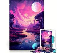 1000 Piece Puzzle For Adults Outer Space Planet Pixel Smooth Joint Fun Logic Puzzle Play Casual Game Time Xmas Scene Art (38x26cm)